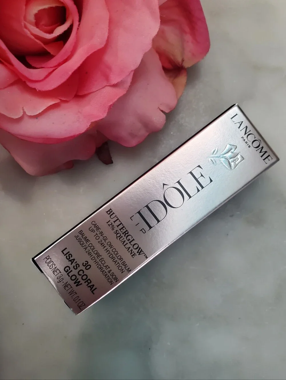 Lancome Lisa's Coral Glow Plumping Lip Butter Tinted Balm- Cool Tone Coral Pink